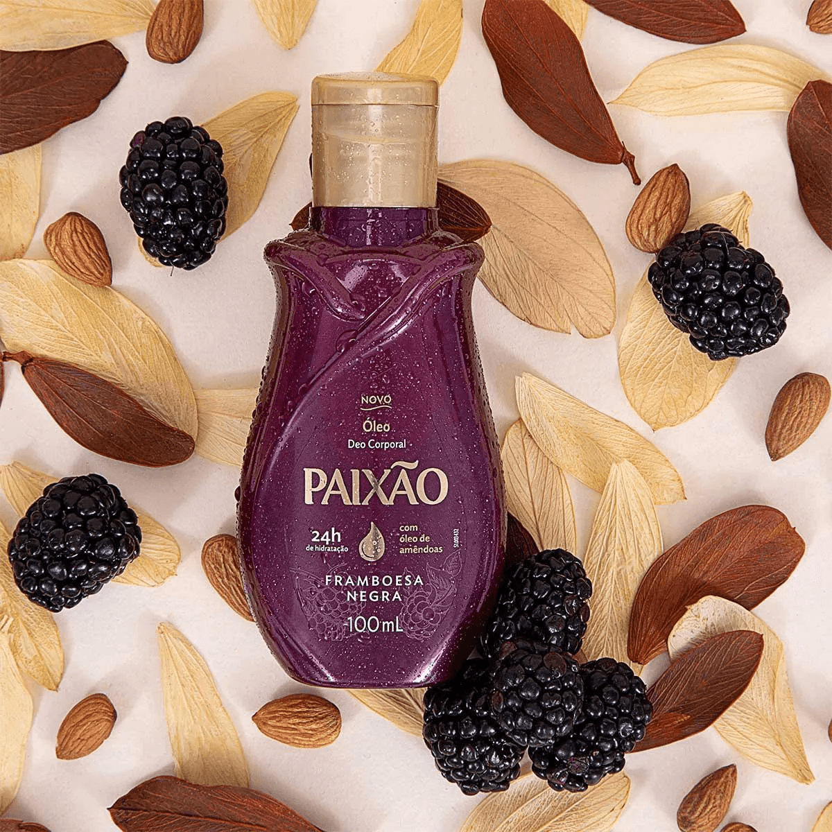 Paixão Óleo Corporal Amêndoas com Framboesa Negra 100mL - Preview 3